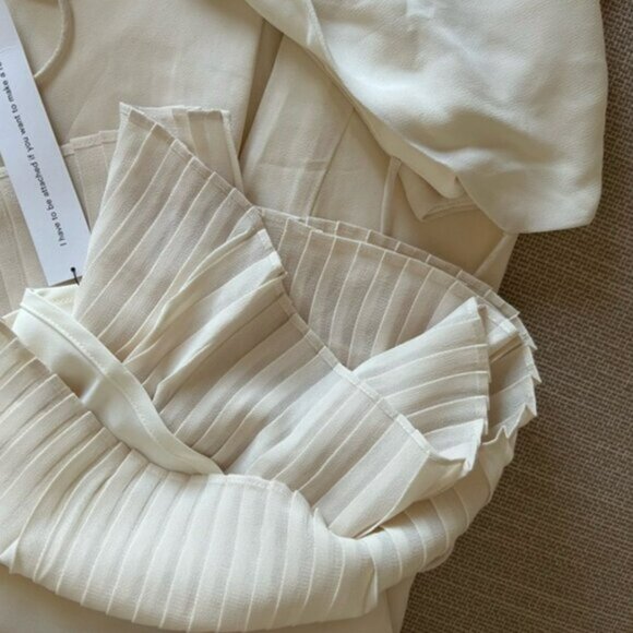 NWT Reformation Suki Midi Dress Sz4 Fior Di Latte Cream - Picture 8 of 9